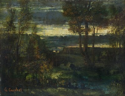 Avondlandschap door Gustave Courbet